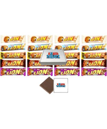 Lion Bar 5 Flavour Bundle - Original Coconut Peanut White Brownie Style - Boxed Treatz (40g 5 Flavour 20 Pack) 5 Flavour 20 Pack 40g - Buy Online on GoSupps.com