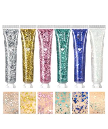 MKNZOME Glitter body gel 6 colors glitter liquid eyeshadow for face hair lips nails Halloween makeup accessories
