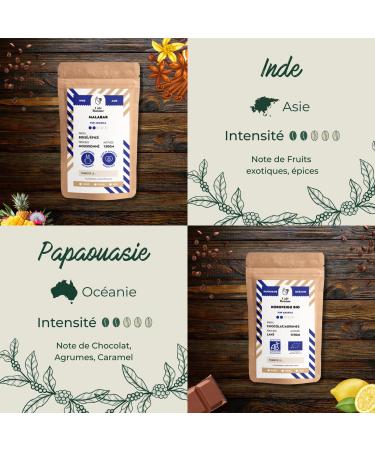 Caf Bonnac Coffret D couverte Caf s du Monde Caf en Grain 4x250g 100% Arabica thiopie R publique Dominicaine Inde & Nouvelle-Guin e Torr faction Artisanale Fran aise Id e Cadeau - Buy Online on GoSupps.com