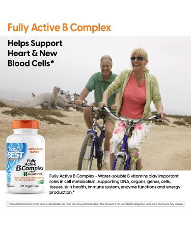 Doctor's Best Fully Active B Complex with Quatrefolic | 60 Veggie Caps - Boost Energy & Support Health - Buy Online on GoSupps.com