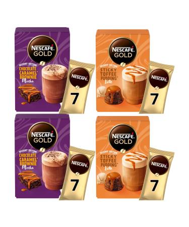 Sticky Stuffy Pudding Latte & Chocolate Caramel Brownie Mocha Gold Instant Coffee (28 Sachets In Total)