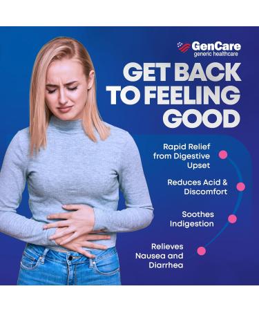 GenCare Upset Stomach Relief 48 Softgels Bismuth Subsalicylate 262 mg Antidiarrheal Medication Acid Reflux Medicine for Nausea Heartburn & Indigestion Relief Generic for Pepte Bismol Tablets - Buy Online on GoSupps.com
