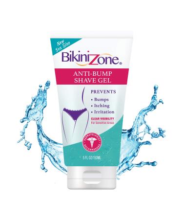 Bikini Zone Anti-Bumps Shave Gel - Close Shave w/No Bumps, Irritation, or Ingrown Hairs - Dermatologist Recommended - Clear Full Body Shaving Cream (5 oz)