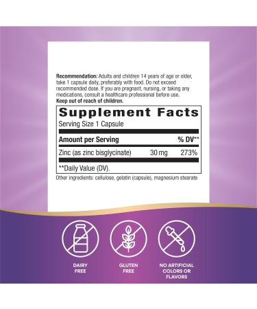 Nature's Way Zinc Chelate 30 mg - Immune Support Supplement, 100 Capsules - Buy Online on GoSupps.com