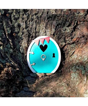 Miniature Fairy Garden Door Miniature Fairy Home Door | Garden Gnomes Outdoor Fariy House Door Wooden Tree Decorations Fairy Garden Accessories Blue - Buy Online on GoSupps.com