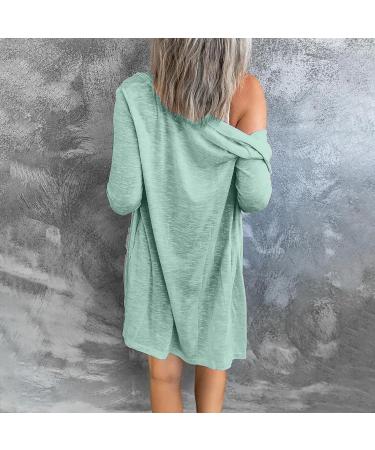 Long Shirt Outerwear Top Thin Warm Knitted Coat Women's Blouse V-Neck Shirt Tunic Long Women's Tunic Women's Shirt Casual Checked Shirt Women's Winter Chunky Knit Jacket G-green S - Buy Online on GoSupps.com