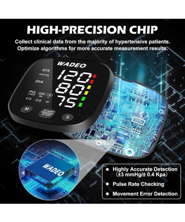 Wadeo Digital Wrist Blood Pressure Monitor - Accurate LCD Portable Monitor with Voice Transmission Heart Rate Tracking & 2x99 Memory for Home & Travel - Buy Online on GoSupps.com
