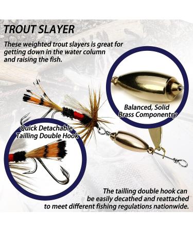 VMSIXVM Rooster Tail Fishing Lures - Bass Trout Salmon Pike Spinnerbaits - 12pcs 1/4oz Brass Blade Lure for Freshwater Saltwater Fishing - Buy Online on GoSupps.com