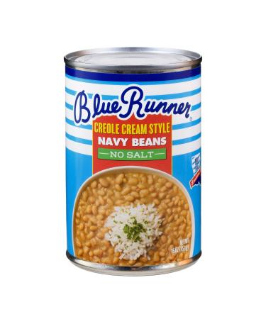 Blue Runner Creole Cream Style Navy Beans 16 oz Can (Pack of 12) No Salt Added Slow Cooked and Authentic A Great Start to Any Southern Dish 16 Ounce (Pack of 12)