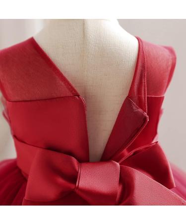 Miipat Baby Girl Tulle Sleeveless Princess Party Dress with Headband, Wine, 6-12 Months - Buy Online on GoSupps.com