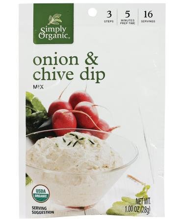 Simply Organic Mix Onion and Chive Dip 1 Ounce (Pack of 12)