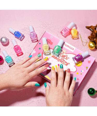 Tomicca 18 Colors Non-Toxic Odorless Peel Off Nail Polish Set for Kids | Fast Dry Aqua Formula | Perfect Christmas Gift for Girls - Buy Online on GoSupps.com