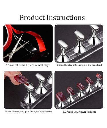 Acrylic Nail Display Stand 2 Sets for Training DIY Practice - Magnetic Nail Art Tips Holders - False Nail Tip Trainer - Manicure Tool (Black/Silver) - 53 Pc Set - Buy Online on GoSupps.com