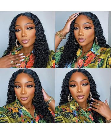 30 Inch Brazilian Deep Wave Lace Front Wig for Black Women | Pre Plucked 150% Density Curly Human Hair Wig with Baby Hair - Natural Color - Buy Online on GoSupps.com