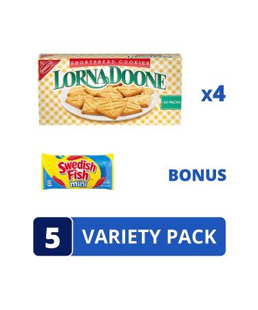 Lorna Doone Shortbread Cookies 3 - 10 oz Boxes - 30 Snack Packs + Bonus SWEDISH FISH Mini Candy - Buy Online on GoSupps.com