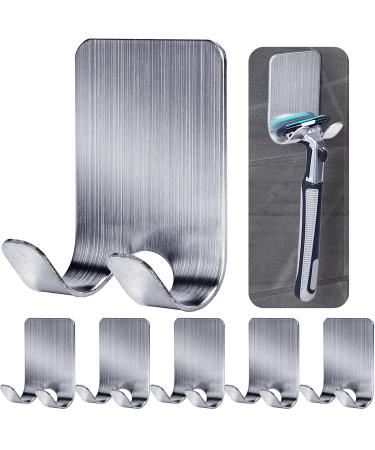 Gorffy razor holder shower 6 pieces multi -purpose hook stainless steel waterproof wall hooks self -adhesive razor bracket shower bathroom hook without boring shaving holder 6 pieces
