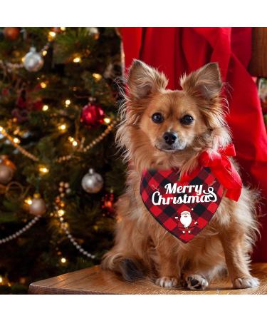 GOYOSWA 2 Pack Christmas Dog Bandanas Classic Buffalo Plaid Merry Christmas Holiday Dog Bandana Triangle Scarf Christmas Pet Bandanas for Small Medium Large Dogs (Red and Green Christmas) Red and Green Christmas - Buy Online on GoSupps.com