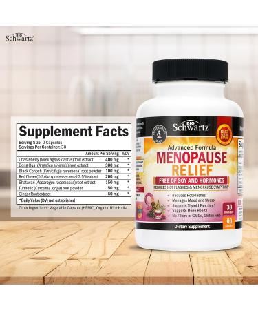 Menopause Relief & Hormone Balance with Herbal Support - 60 Veggie Capsules - Buy Online on GoSupps.com