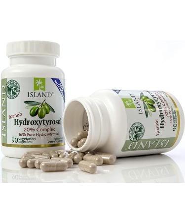 Super Strength 20% Hydroxytyrosol Complex Olive Fruit Extract - 100mg, 90 Capsules - Grown & Extracted in Spain by Island Nutrition - Buy Online on GoSupps.com
