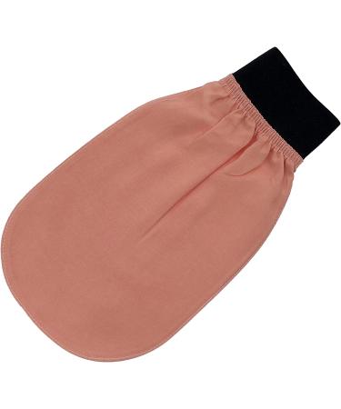 Feel Fine Turkish 100% Silk Exfoliating Gloves - Salmon Pink & Black | Bath Scrub Mitt for Men & Women - Fake Tan Remover | Shower & Spa Exfoliator - Buy Online on GoSupps.com