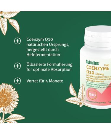 NaturLine Co-ENEGY Q10 100mg | 120 Capsules | Natural Origin | 4-Month Supply | Oil-Based for Optimal Absorption - Shop Now! - Buy Online on GoSupps.com