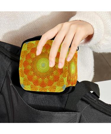 GIAPB Period Bag | Sanitary Napkin Storage & Makeup Pouch | Abstract Circular Flower Art | Color62 - Buy Online on GoSupps.com