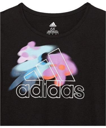 adidas Girls' Long Sleeve Cotton Scoop Neck Graphic T-Shirt 4T - Black/Multicolor - Buy Online on GoSupps.com