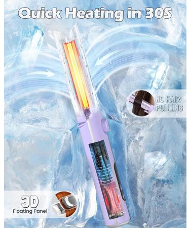 NOVUS Airflow Curling Iron 2-in-1 - Ceramic Flat Iron & Curling Wand with 360 Cool Air Anti-Scald 4 Temp Settings Auto Shutdown - Perfect for Lasting Curls on All Hair Types - Purple - Buy Online on GoSupps.com