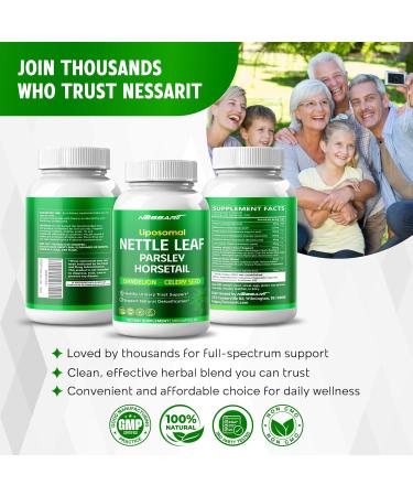 Nettle Leaf Parsley Horsetail Dandelion & Celery Seed Support Urinary Tract & Natural Detox 150 Capsules 150 Count (pack of 1) - Buy Online on GoSupps.com