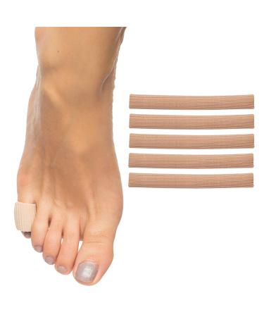 ZenToes Toe Tubes - Fabric Sleeve Protectors with Gel Lining - 5 Tube Sleeve Set - 29 of Gel Lined Tubing Size Small (1/2 Inch Diameter) Small (Pack of 5)