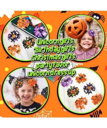6-Piece Sibba Halloween Christmas Bow Hair Pins - Pumpkin Bat Pattern Boutique Clips for Girls - Buy Online on GoSupps.com