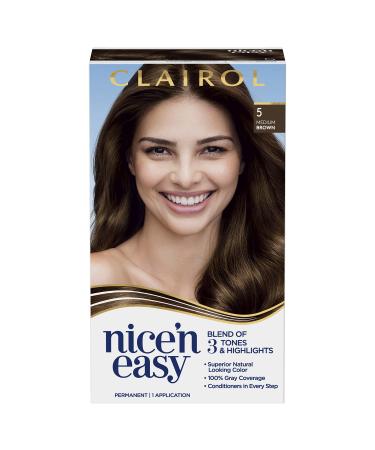 Clairol Nice'n Easy Permanent Hair Dye  5 Medium Brown Hair Color  Pack of 1 5 Medium Brown 6.26 Fl Oz (Pack of 1)