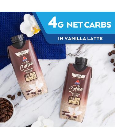 Atkins Milk Chocolate Delight Protein Shake & Iced Coffee Vanilla Latte Protein Shake 15g Protein Low Glycemic 4g Net Carb 1g Sugar Keto Friendly 3 PACK - Buy Online on GoSupps.com