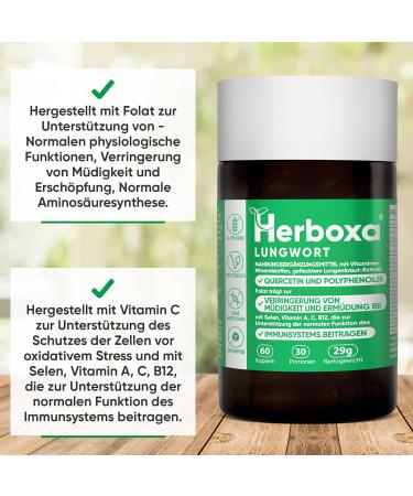 Herboxa Lungwort Capsules - Lung Cleanse & Detox Supplement for Adults - 60 Capsules - Buy Online on GoSupps.com