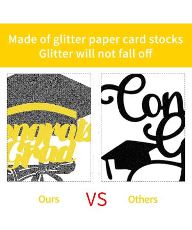 Graduation Cake Topper 2023 Congrats Grad Cake Decoration Glitter Class of 2023 Happy Graduation Party Decorations Supplies for College Grad (Black and Gold) (Graduation 02) - Buy Online on GoSupps.com