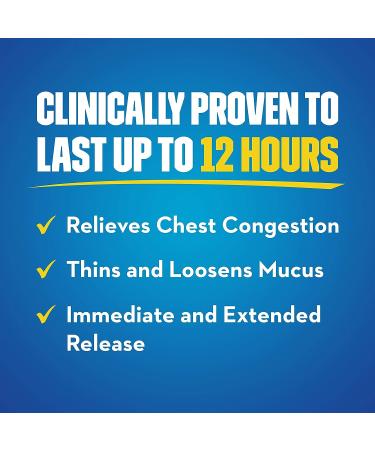 Mucinex Maximum Strength 12-Hour Extended Release Tablets 14ct - 1200mg Guaifenesin for Chest Congestion Relief - Buy Online on GoSupps.com