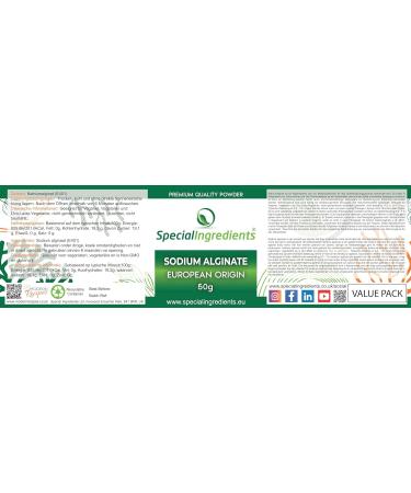 Calcium Lactate & Sodium Alginate 50g - Molecular Gastronomy Ingredients (German Labels) | International Shipping - Buy Online on GoSupps.com