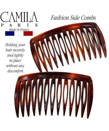 Camila Paris AD825/2 Small Curved Tortoise Shell French Hair Side Comb - Strong Hold Hair Clip for Women - Made in France - Buy Online on GoSupps.com