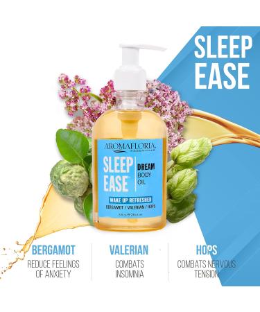 Aromafloria Sleep Ease Dream Body Oil - Best Bergamot & Valerian Massage Oil for Men & Women - 8 FL Oz International Shipping - Buy Online on GoSupps.com