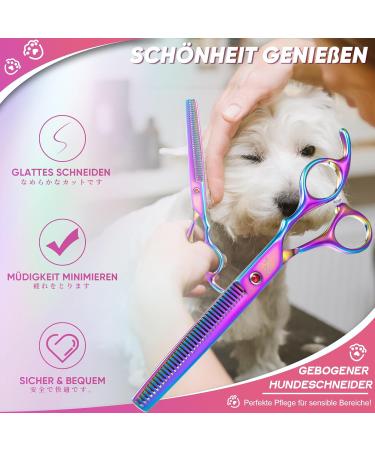 DRGSKL Professional Effilier Scissors - Rainbow Blender Grooming Scissors for Medium & Large Pets | Japanese Stainless Steel 440C - Buy Online on GoSupps.com