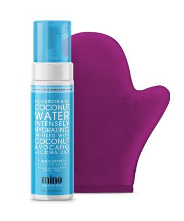 MINETAN BODY.SKIN Coconut Water Self Tan Foam and Bronze On Tanning Mitt Bundle