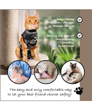 Buy Suitical Recovery Suit for Cats - XS Black Camouflage | International Shipping Available - Buy Online on GoSupps.com