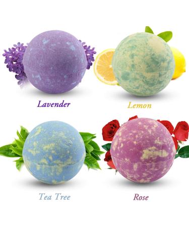 Handmade Lavender & Vanilla Bath Bombs Set - Relaxing Spa Experience with Essential Oils and Scented Candles for Women - Moisturizing Fizzy Bubble Bath Gift - Buy Online on GoSupps.com