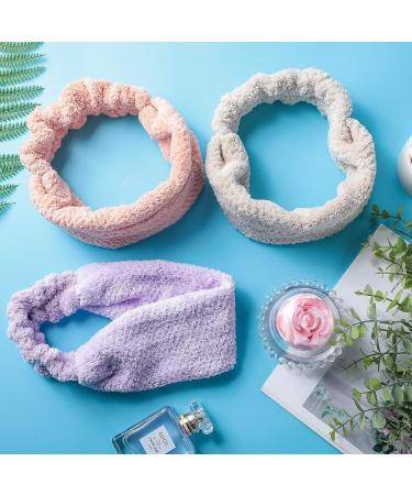 Chuangdi 3 Piece Microfiber Spa Headbands for Women - Soft Elastic Hair Bands for Sports, Yoga, Shower - Facial Headbands for Makeup and Washing Face - Buy Online on GoSupps.com