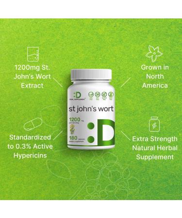 St. John's Wort 1200mg 180 Capsules | 3600mcg Hypericins | Mood Support Supplement - Buy Online on GoSupps.com