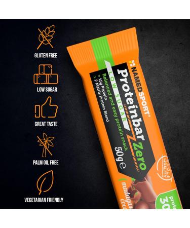 Namedsport Proteinbar Zero - Gluten-Free Cocoa Protein Bar 35% Protein Perfect Snack & Post-Workout | 12-Pack from Italy - Buy Online on GoSupps.com