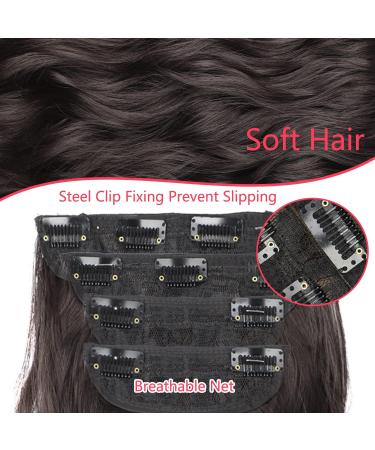 Clip-In Hair Extensions Natural Black Like Real Hair 4 Kit 11 Clips for Women Complete Hair Extensions Long Curls Synthetic Hair Extension Braid 50 cm 2# VD115BK - Buy Online on GoSupps.com