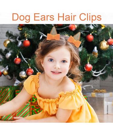 UILYNIU 2 Pairs Yellow Ears Hair Clip Glitter Bow Barrettes Yellow Puppy Ears Headbands for Animal Cosplay Birthday Party Halloween Costume Supplies Dog Themed Party Cosplay (yellow) - Buy Online on GoSupps.com