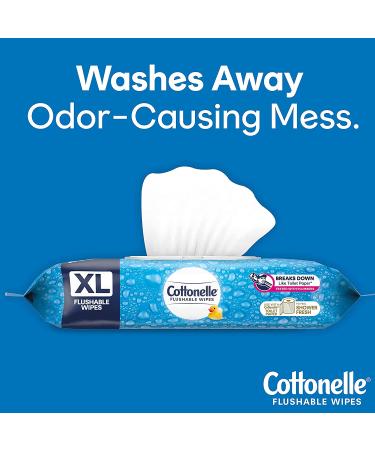 Cottonelle XL Adult Wet Wipes - 4 Flip-Top Packs (240 Wipes) - Flushable & Biodegradable - Buy Online on GoSupps.com