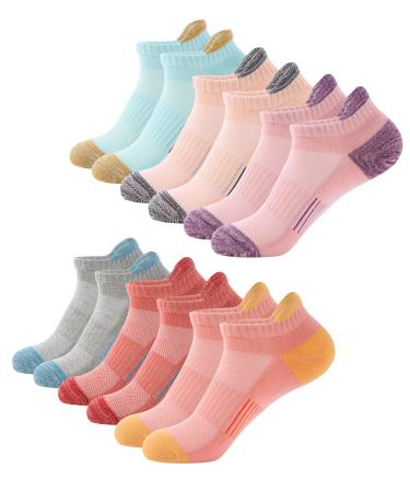 Budermmy sneaker socks women 6 pairs fusses cotton sports socks breathable short socks women padded running socks 39-42 multicolor